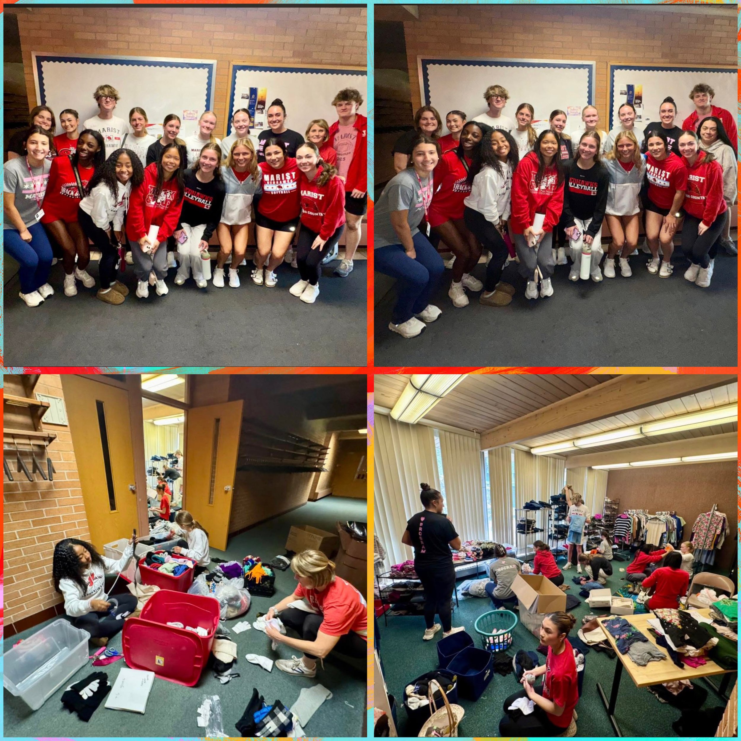 Marist High School seniors volunteering with Almost Home Chicago