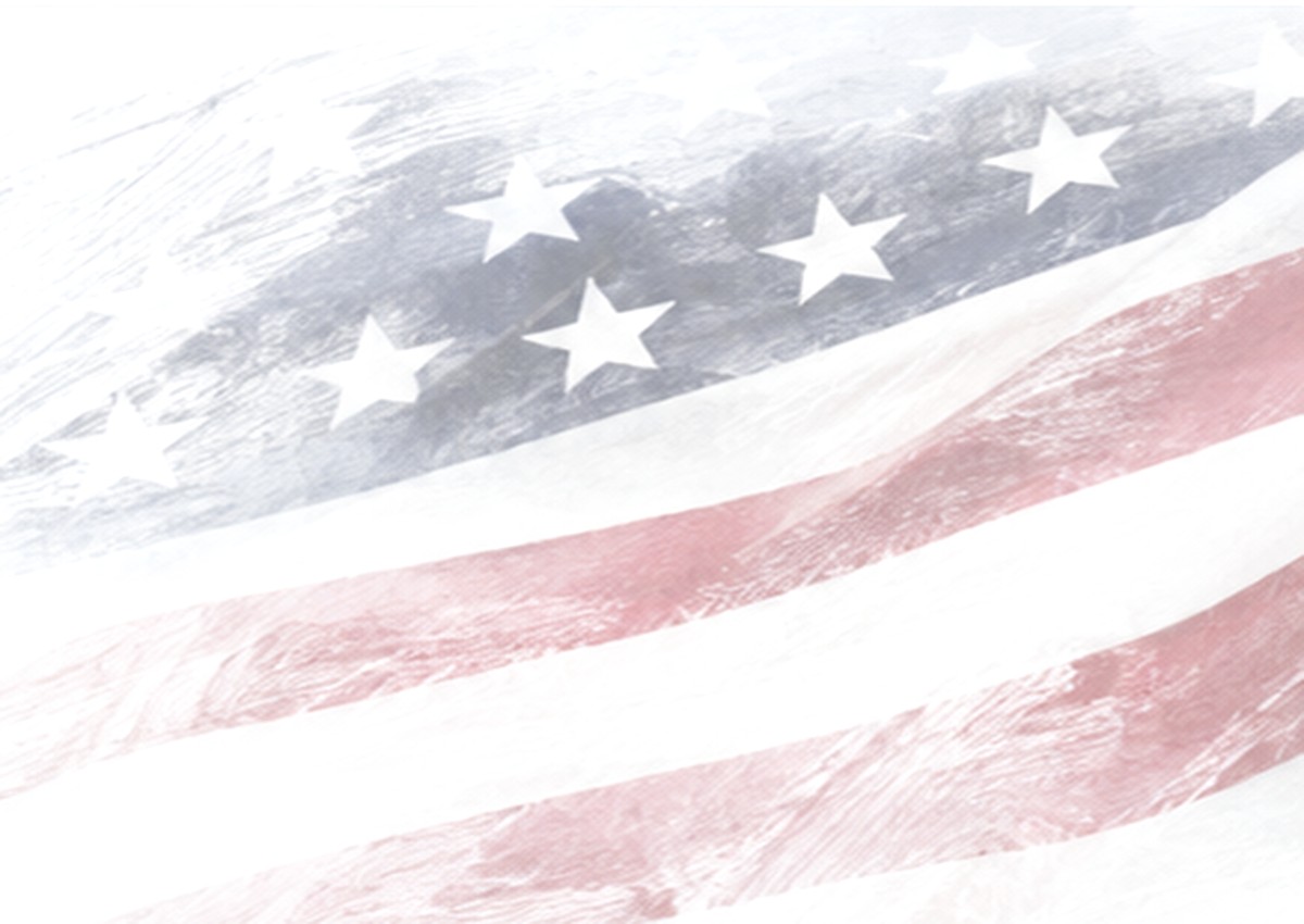 Subtle red, white and blue American flag graphic